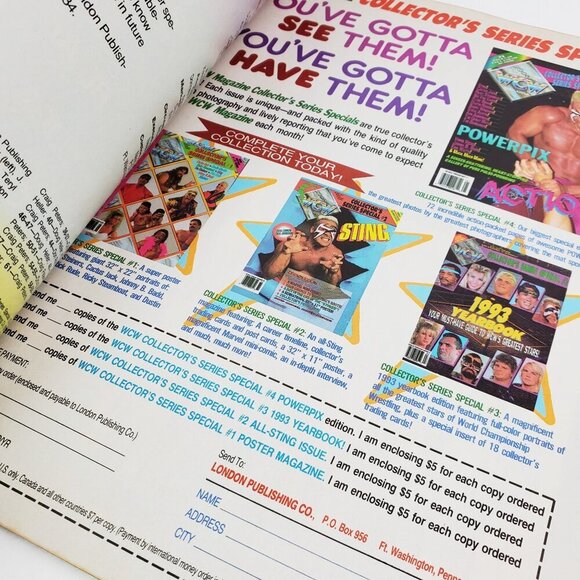 WCW Magazine 1993 Pro Wrestling Puzzles Games Sting VTG Collector's Series #5 - Picture 9 of 10